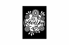 Papercut Love You Card Cover with Flowers and Curls Design Product Image 2