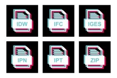 Set Of File Formats Icons Product Image 1