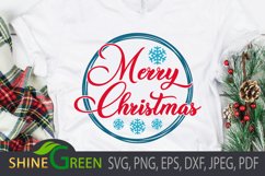 Christmas Ornament SVG - Round Sign with Snowflake Product Image 2