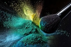 Makeup Brush with Powder Splashes Background Wallpaper Product Image 1