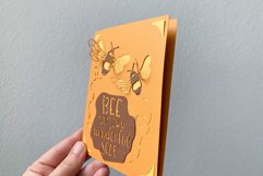 Bee Card SVG Template | Bee Yourself SVG Card Product Image 3