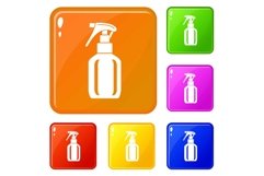 Spray bottle icons set vector color Product Image 1