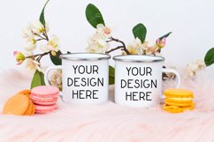 Mug Mockup Valentine&#039;s Day White Enamel Coffee Cup Camp Product Image 1