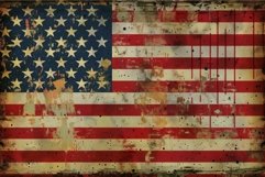 Grunge american flag with a distressed vintage finish Product Image 1