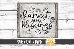 Harvest Blessings - Fall Sign SVG PNG DXF Cut Files Product Image 1