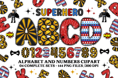 Superhero Alphabet png clipart, superhero letters doodle Product Image 1