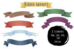 Ribbon multicolored drawn banners Product Image 1