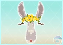 Llama Face With Flower Headband SVG | Llama SVG Product Image 3