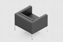 Isometric Arm Chair 3D isolated render Product Image 1