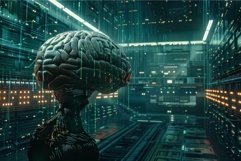 Artificial intelligence processing data in futuristic server Product Image 1