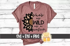 She's As Wild As A Sunflower - Leopard Print SVG PNG DXF Product Image 1