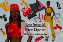 African American women clip art bundles, Gym clipart PNG Product Image 1