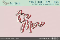 Valentine Be Mine Retro SVG - PNG, DXF, EPS, SVG, Cut File Product Image 2