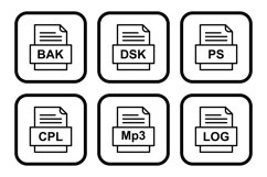 Set Of File Formats Icons Product Image 1