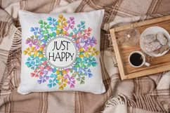 Just Happy Sublimation | Rainbow Wreath | Positive Quotes Product Image 2