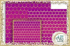 18 Digital Papers - Purple with Gold Glitter - Mermaid Scale Product Image 5