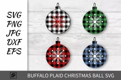 Buffalo Plaid Christmas ball SVG, Buffalo Plaid PNG DXF EPS Product Image 1