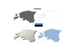 Estonia outline map set Product Image 1