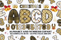 Christmas Alphabet png clipart, christmas letters doodle Product Image 1