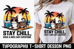 Just Here for the Vibes, Cat Vintage T-shirt Design Product Image 1