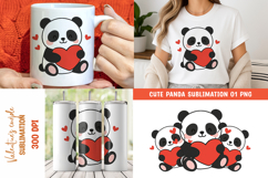 Cute Panda Valentine Sublimation PNG Product Image 1