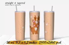 Cute deer tumbler, christmas tumbler design,Skinny tumbler Product Image 1