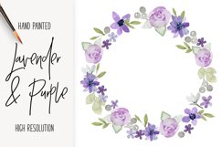 Lavender, Purple and Gray Watercolor Wreath Product Image 1