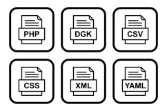 Set Of File Formats Icons Product Image 1