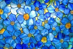 Stained Glass Flowers Background Wallpaper Product Image 1
