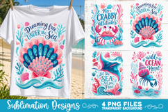 Boho sea creatures sublimation PNG, Ocean creatures 4 PNG Product Image 3