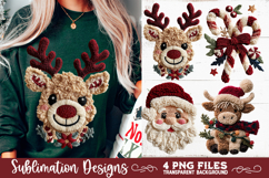 Latch Hook Yarn Christmas Sublimation PNG designs Product Image 10