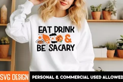Eat Drink & Be Scary SVG Cut File,Eat Drink & Be Scary PNG Product Image 3