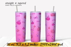 Pink Pumpkin Sublimation Design,20 oz skinny tumbler Product Image 1