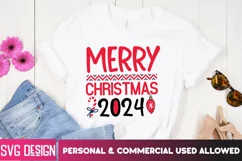 Merry Christmas 2024 SVG Cut File,Merry ChristmasSublimation Product Image 2