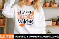 Happy Halloween Witches SVG Cut File,Happy Halloween Witches Product Image 2