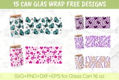 16oz Rose Libbey Glass Can Svg, Floral, Spring Product Image 4