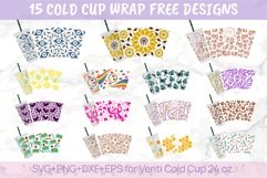 24oz Sunflower with Ocean Life No Hole Starbucks Cold CupSvg Product Image 2