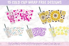 24oz Rose No Hole Starbucks Cold Cup Svg, Floral Svg, Flower Product Image 3