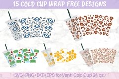 24oz Sunflower with Ocean Life No Hole Starbucks Cold CupSvg Product Image 5