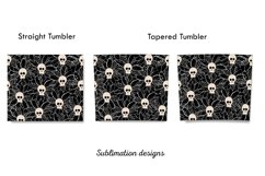 Skull and flowers tumbler,Skinny tumbler wrap design Product Image 3