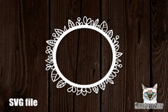 Floral frame SVG papercut, flowers photo frame cut file. Product Image 1