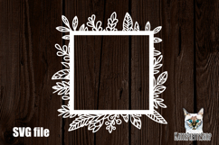 Floral frame SVG papercut, flowers photo frame cut file. Product Image 1