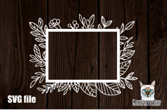 Floral frame SVG papercut, flowers photo frame cut file. Product Image 1