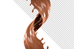 Realistic Dynamic Swirl of Liquid Milk Chocolate Splash Product Image 1
