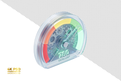 3D Transparent Glass Credit Score Meter Isolated Product Image 1