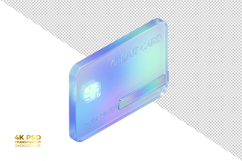 3D Transparent Holographic Glass Credit Card Isolated Product Image 1