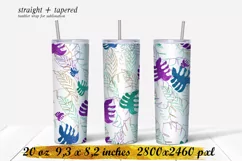 Palm leaves tumbler ,20 oz skinny tumbler sublimation Product Image 1