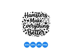 Cute Hamster Quote Clipart For Pet Lovers Product Image 1