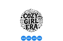 Hand Drawn Cozy Girl Era Typography Design SVG Product Image 1