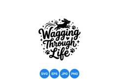 Wagging Through Life Dog Clipart Design Product Image 1